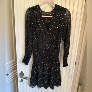 Black Dress with Gold Polka Dots